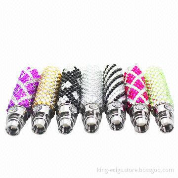 650mAh capacity luxury crystal battery for e-cigarette, rechargeable